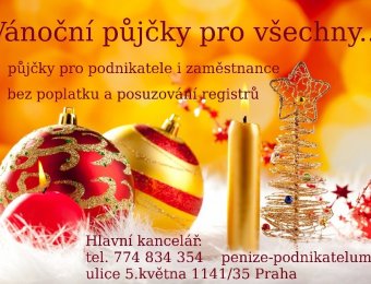 Vánoční nebankovní půjčka pro OSVČ, zaměstnance a důchodce z celé ČR